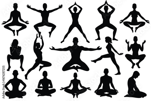 Yoga-poses-vector art illustrator. Yoga poses vector art illustrator editable and printable eps file