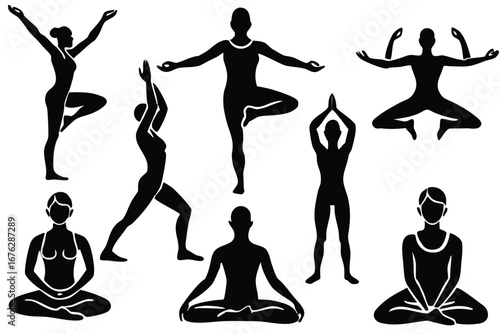 Yoga-poses-vector art illustrator. Yoga poses vector art illustrator editable and printable eps file