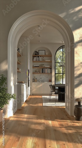 Modern Kitchen Design Featuring Open Space and Natural Light at a Contemporar...