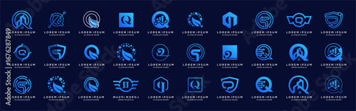 Letter Q logo design template bundle set