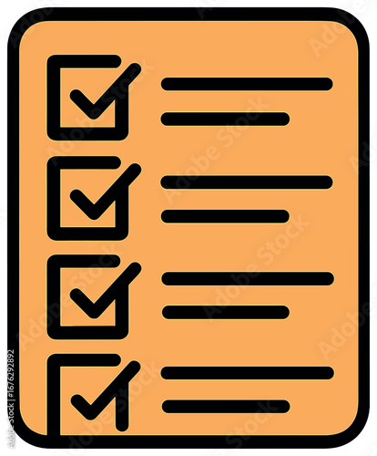 Checklist 3d icon. featuring a complete list with checkmarks.