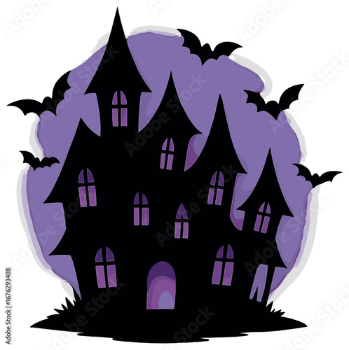 Halloween linear icon set. featuring haunted house, bats, witch, pumpkin, ghost, and spider symbols