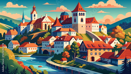 Český Krumlov, Czech Republic
A riverside castle towers above red-roofed houses, winding lanes, and bridges, preserving a fairytale townscape rooted in centuries of Central European tradition.