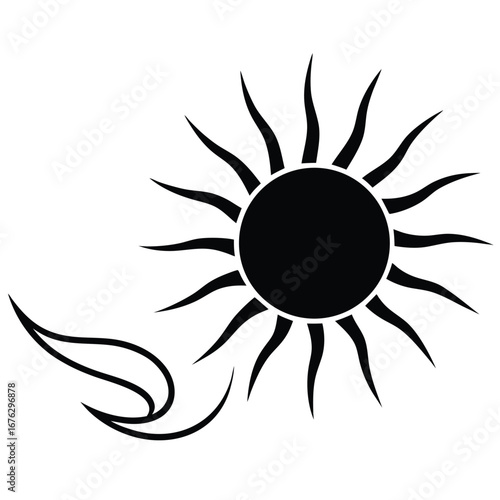 solar flare erupting sun white background