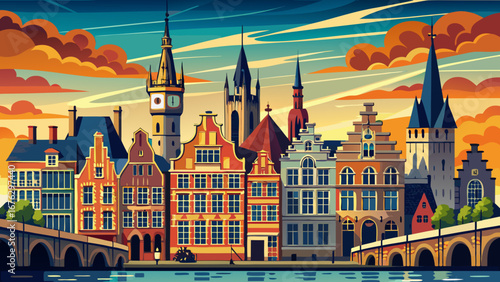 Ghent, Belgium
Gothic towers dominate the skyline above lively canals, where medieval guildhalls display Flemish craftsmanship and the enduring spirit of a historic trading city.