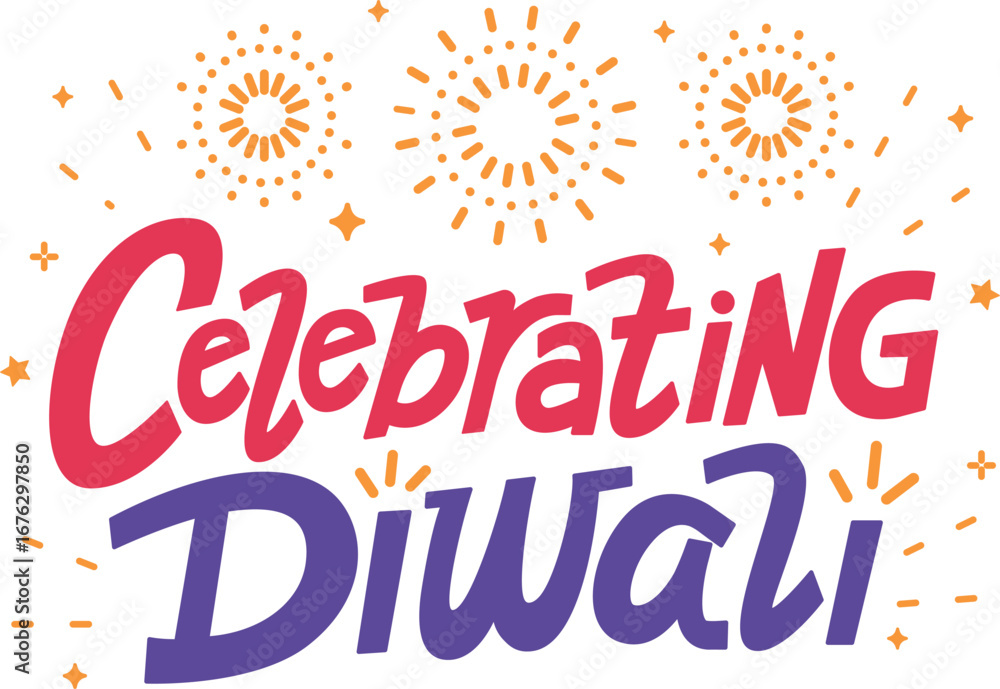 Obraz premium CelebratIM Diwali Text – Festive Greeting Vector Design