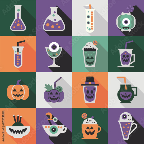 Halloween themed drinks and potions beaker test tube