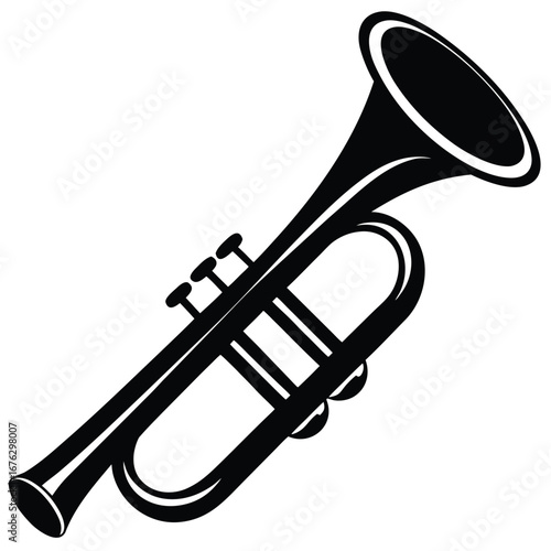 trumpet silhouette vector icon