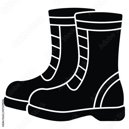 winter boots silhouette vector icon