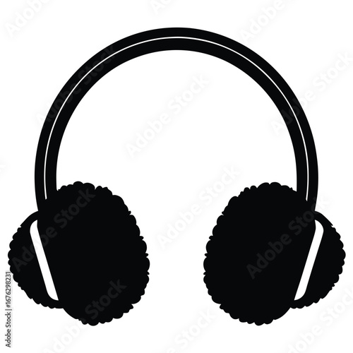 winter earmuffs silhouette vector icon
