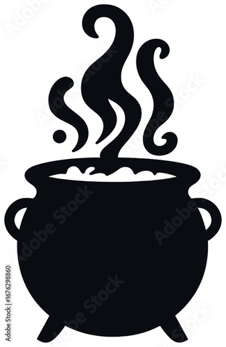 Witchcraft 3d icon set. featuring cauldron, broomstick, spellbook, crystal ball, and wand