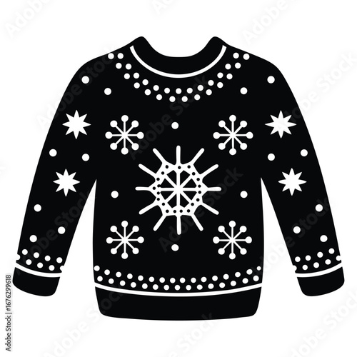 christmas sweater silhouette vector icon