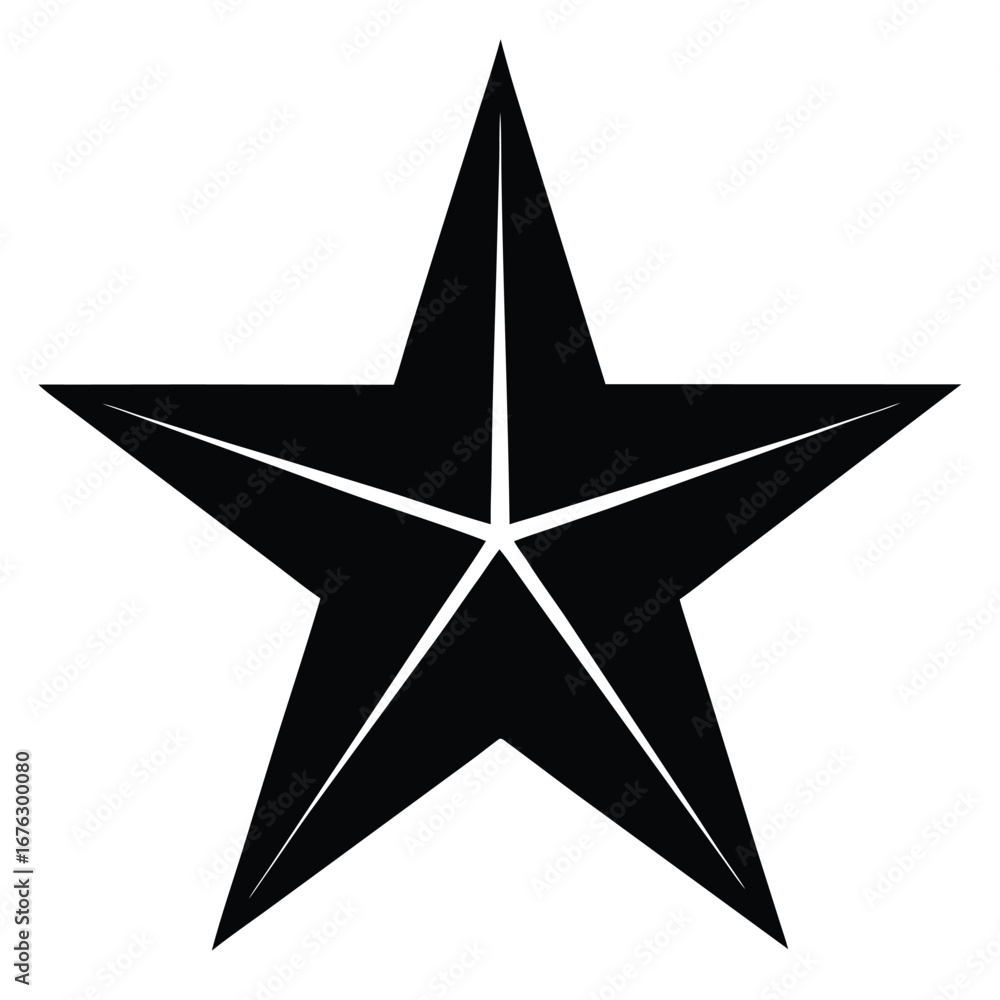 Fototapeta premium five point star silhouette vector icon