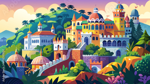 Sintra Palaces, Portugal
Colorful palaces rise among forested hills, blending romantic architecture with lush gardens, creating a whimsical landscape of royal heritage and imagination.
