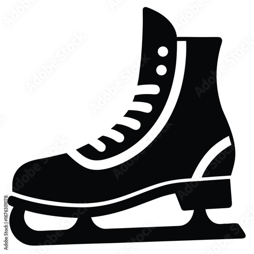 ice skates silhouette vector icon