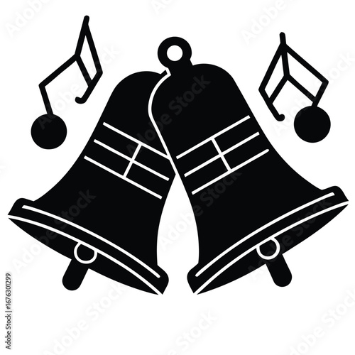 musical bells silhouette vector icon