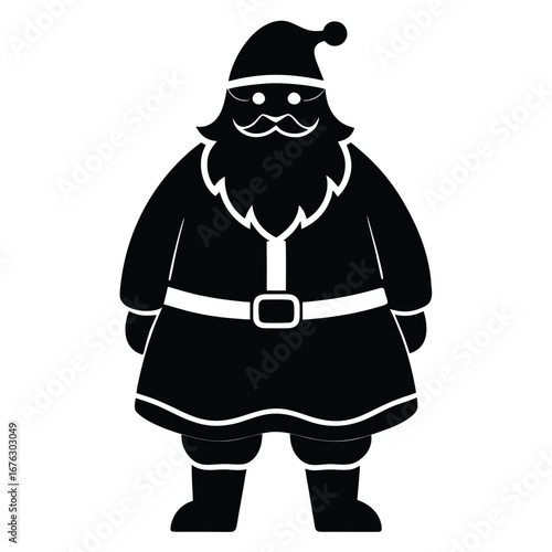 santa standing silhouette vector icon