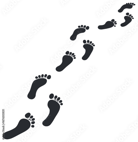 Footprints vector: abstract trail design for minimalist art and creative patterns