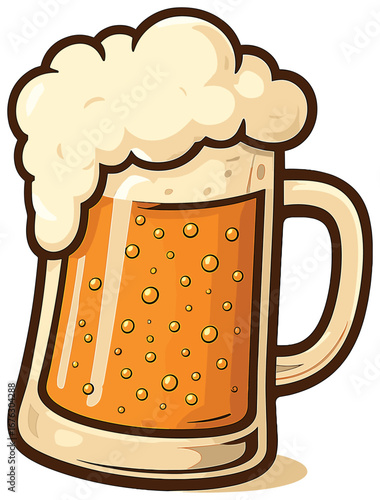 Beer elements flat icons set. featuring mug, bottle, brewery, hops, barley, and foam symbols