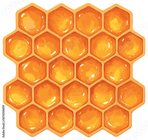 Honeycomb 3d icon set. featuring hexagon, honey texture, natural, beeswax, and golden pattern.