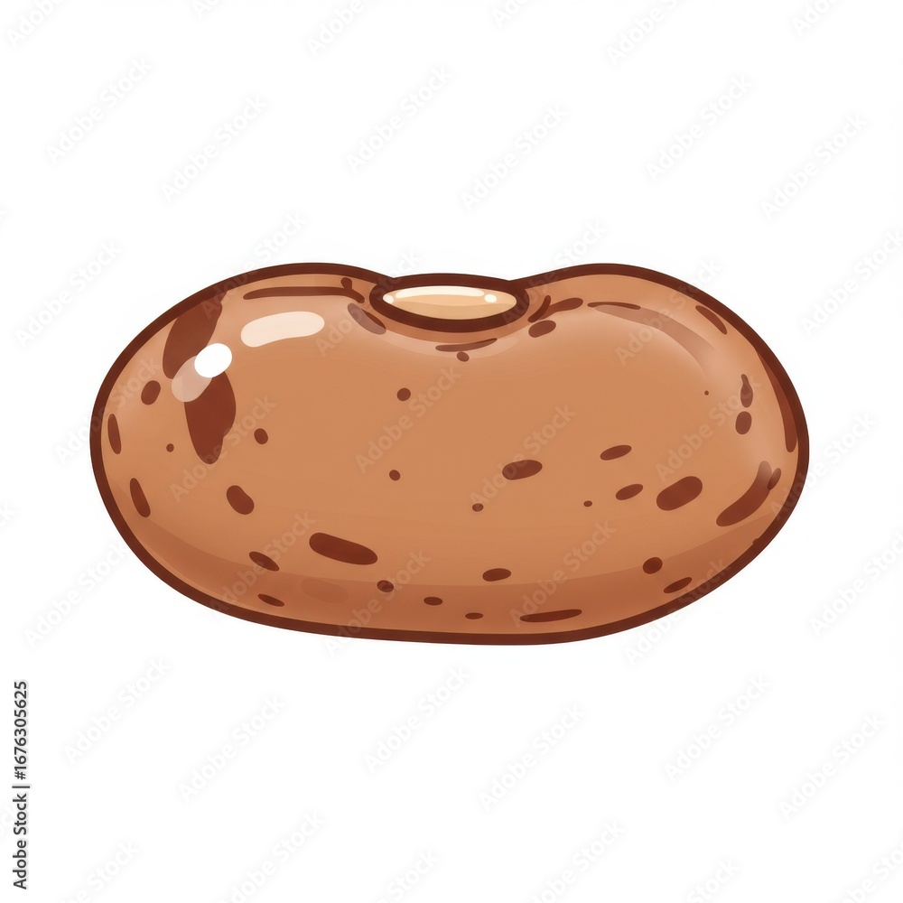 Fototapeta premium Single Brown Bean Seed Against Plain White Background Macro Studio Shot