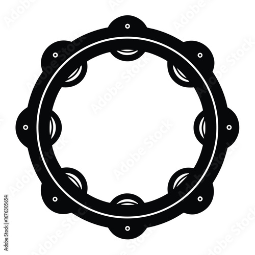tambourine silhouette vector icon