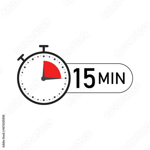 Perfect timing illustration: 15 minutes of professional focus on a white background