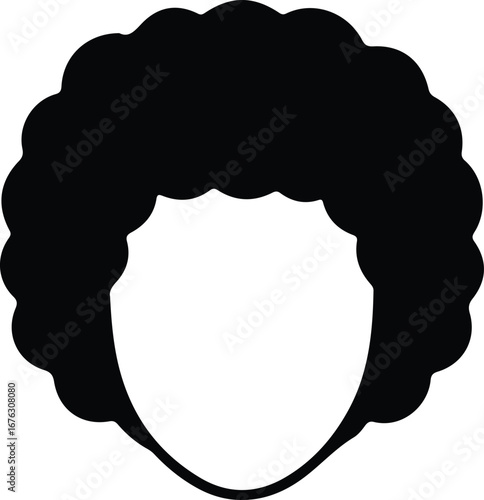 Illustrator Vector Afro hairstyle person head abstract graphic silhouette