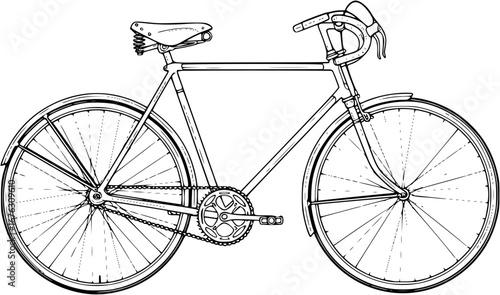 vintage bicycle vector illustration