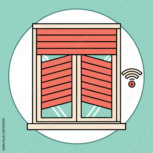 Smart window blinds with wifi signal smart home technology