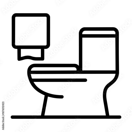 toilet bowl and toilet paper vector