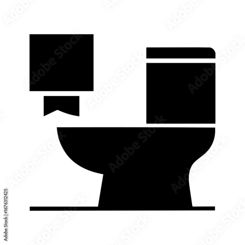 toilet bowl and toilet paper vector