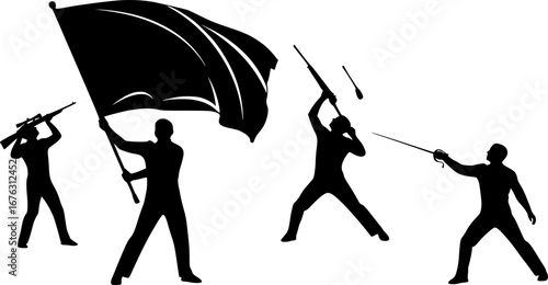 Color guard svg, Color guard flag svg, Marching band flag svg, Color guard rifle svg, Color guard sabres svg, Color guard silhouette, Color guard flag silhouette, Marching band flag silhouette