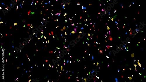 Colorful Falling Confetti Party Popper Animated on Transparent Background