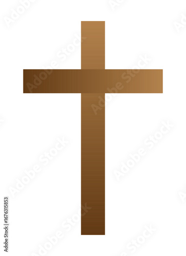 Wallpaper Mural Wooden brown christian cross isolated on a white background. A symbol of the love of Jesus. God vector illustration. Catholic symbol flat vector brown cross. Christian cross symbol icon. Torontodigital.ca