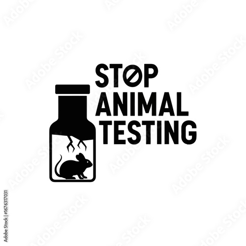 Powerful graphic for animal rights, stop animal testing, cruelty-free movement.