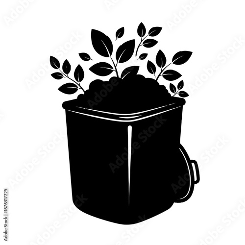 Eco-friendly composting symbol for sustainable organic waste management.