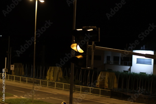 night traffic lights in the city