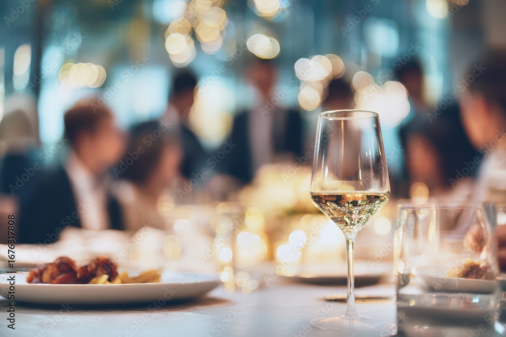 Obraz premium elegant dinner party with friends