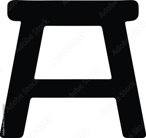 Illustrator Vector Simple stool furniture minimalist design silhouette