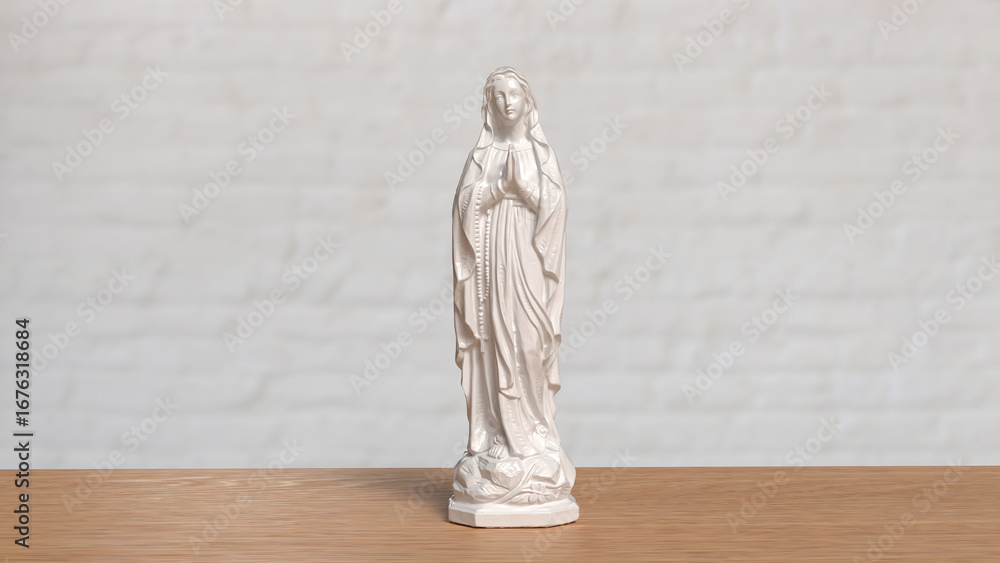 Naklejka premium The Virgin Mary for religion or Holiday concept 3d Rendering.