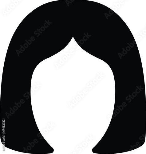 Illustrator Vector Woman short bob haircut shape fashion design silhouette