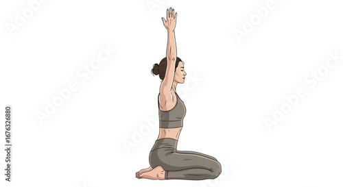 Graceful kneeling posture, a yoga stance promoting holistic well-being