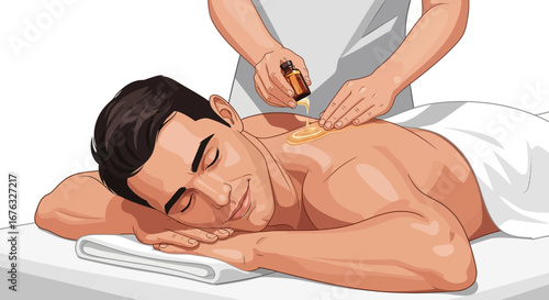 Tranquil Aromatherapy Back Massage, Illustrating Wellness and Relaxation Moment