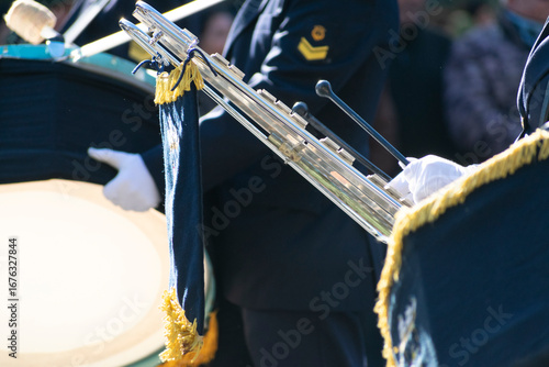Xylophone Performance by Military Band in Street Parade
