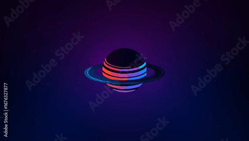 Vibrant Multi-Colored Ringed Planet in Deep Space

