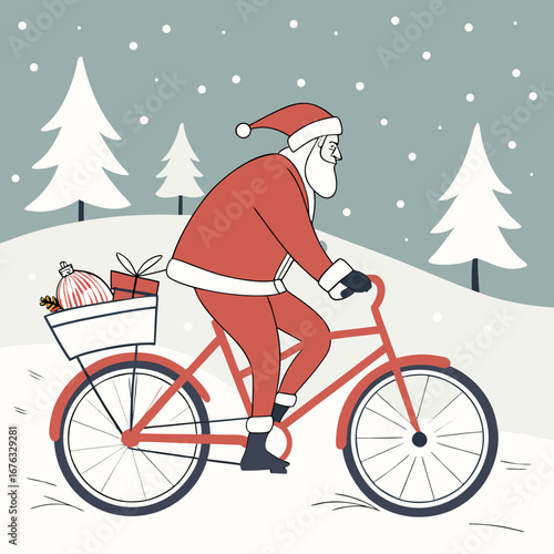 Cycling Santa Claus.