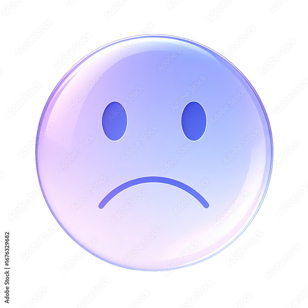 Fototapeta premium sad emoji icon on white or transparent background