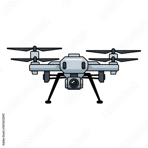 Drone vector illustration for aerial photography and videography services and drone technology solutions design