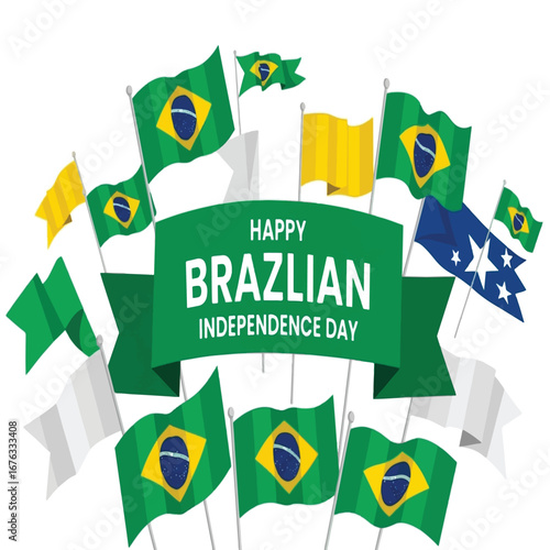 Brazilian Independence Day Celebration Graphic Design.
